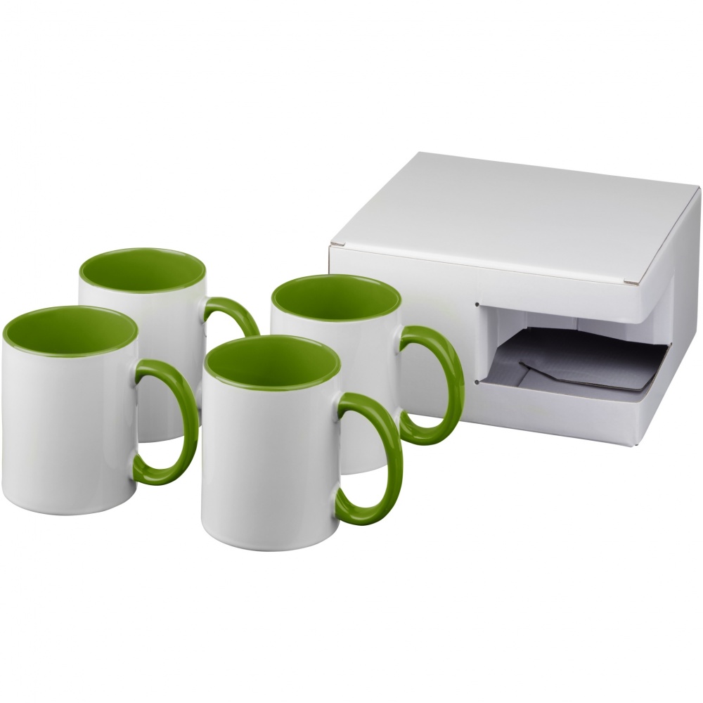 Logo trade promotional merchandise photo of: Ceramic sublimation mug 4-pieces gift set