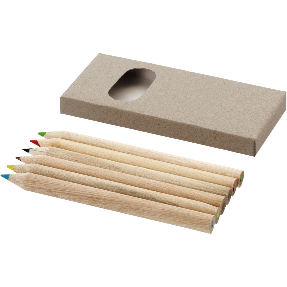 Logo trade promotional giveaways image of: Ayola 6-piece coloured pencil set