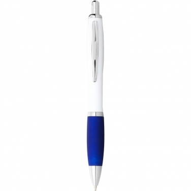 Logo trade promotional merchandise photo of: Nash ballpoint pen with white barrel and coloured grip