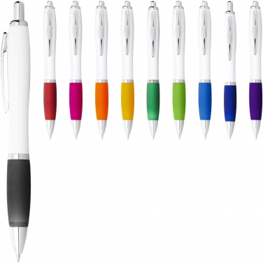 Logotrade corporate gifts photo of: Nash ballpoint pen with white barrel and coloured grip