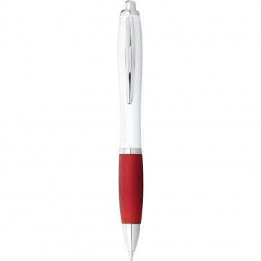 Logotrade promotional merchandise picture of: Nash ballpoint pen with white barrel and coloured grip