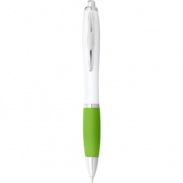 Logotrade promotional giveaways photo of: Nash ballpoint pen with white barrel and coloured grip