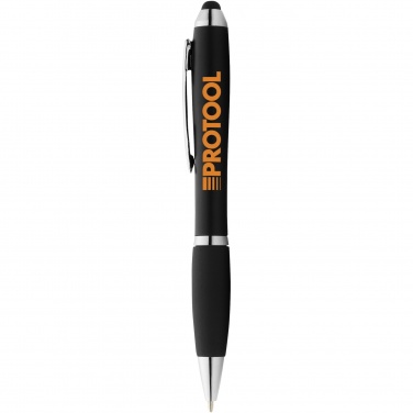 Logotrade promotional gift picture of: Nash coloured stylus ballpoint pen with black grip