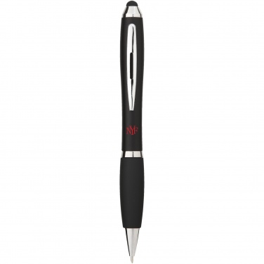 Logo trade promotional item photo of: Nash coloured stylus ballpoint pen with black grip