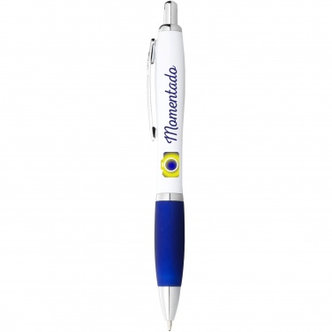 Logotrade promotional products photo of: Nash ballpoint pen white barrel and coloured grip