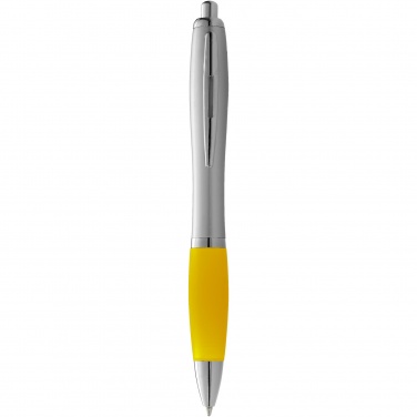 Logo trade promotional merchandise picture of: Nash ballpoint pen silver barrel and coloured grip