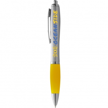 Logotrade promotional product image of: Nash ballpoint pen silver barrel and coloured grip