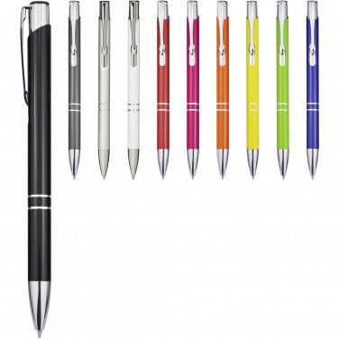 Logo trade corporate gift photo of: Moneta aluminium click ballpoint pen (blue ink)