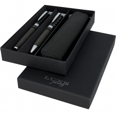 Logotrade advertising product image of: Carbon duo pen gift set with pouch