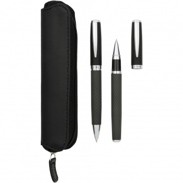 Logotrade promotional gift image of: Carbon duo pen gift set with pouch