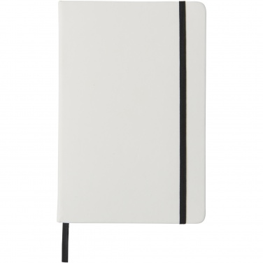 Logotrade promotional product image of: Spectrum A5 white notebook with coloured strap