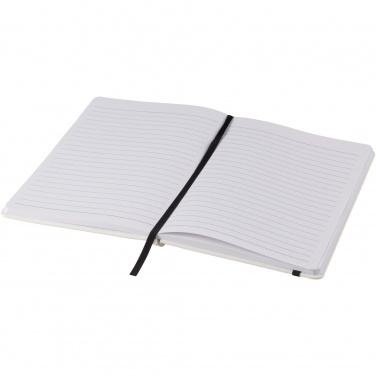 Logo trade promotional gifts picture of: Spectrum A5 white notebook with coloured strap