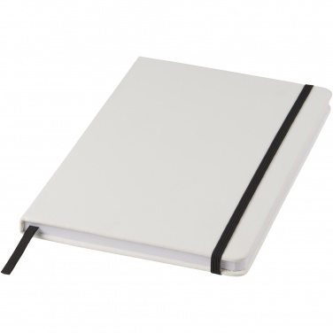 Logotrade promotional giveaway image of: Spectrum A5 white notebook with coloured strap