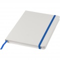 Spectrum A5 white notebook with coloured strap, White / Royal blue