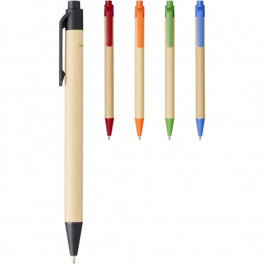 Logo trade corporate gift photo of: Berk recycled carton and corn plastic ballpoint pen