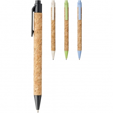 Logo trade promotional items picture of: Midar cork and wheat straw ballpoint pen