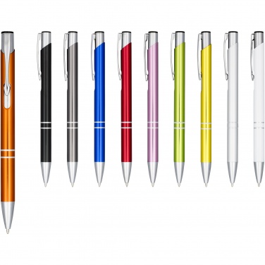 Logo trade promotional merchandise image of: Moneta anodized aluminium click ballpoint pen