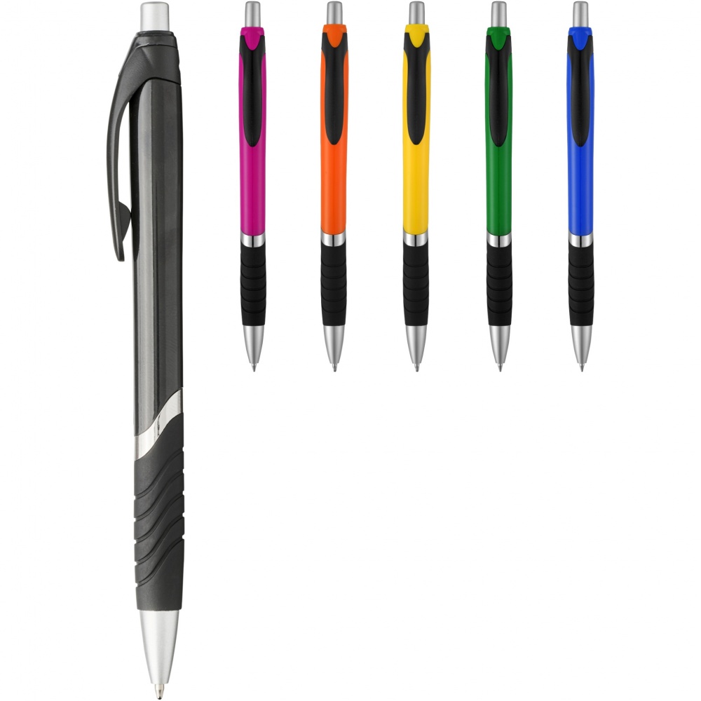 Logo trade promotional giveaways picture of: Turbo ballpoint pen with rubber grip