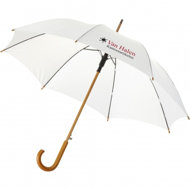 Logo trade promotional giveaway photo of: Kyle 23" auto open umbrella wooden shaft and handle