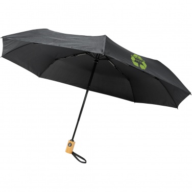 Logo trade promotional giveaways image of: Bo 21" foldable auto open/close recycled PET umbrella