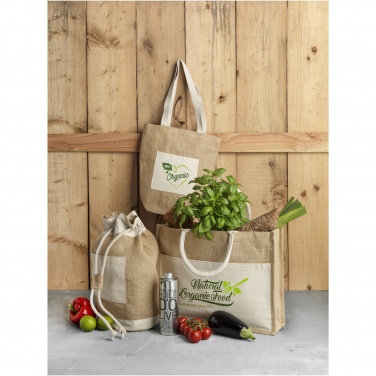 Logo trade corporate gift photo of: Mumbay cotton pocket jute tote bag 18L