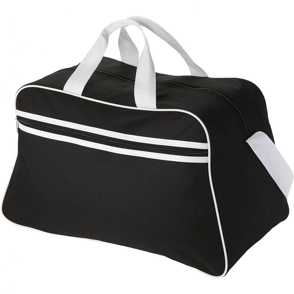 Logo trade promotional giveaway photo of: San Jose 2-stripe sports duffel bag 30L