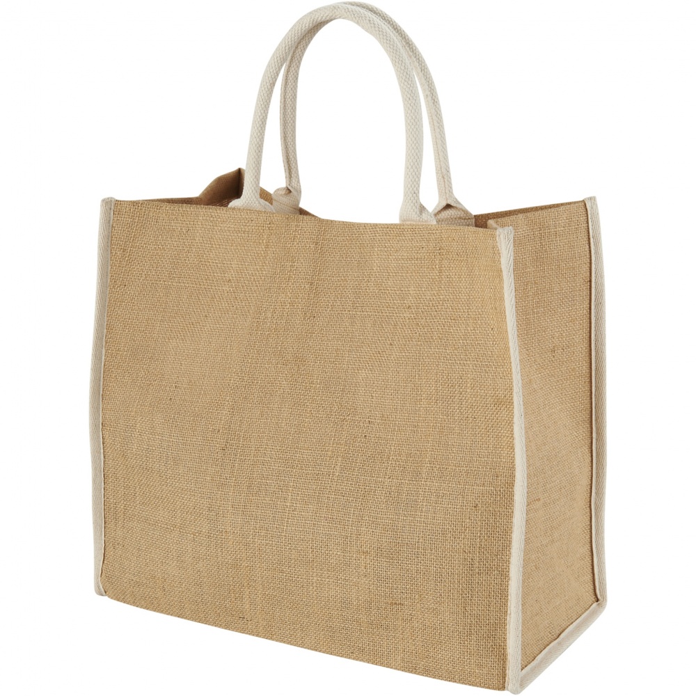 Logotrade promotional item picture of: Harry coloured edge jute tote bag 25L