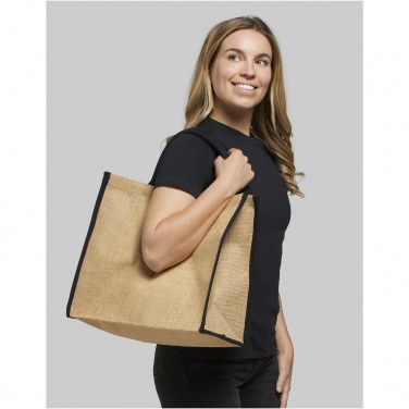 Logotrade business gift image of: Harry coloured edge jute tote bag 25L