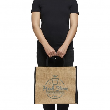 Logotrade corporate gift image of: Harry coloured edge jute tote bag 25L