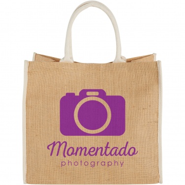 Logo trade promotional items picture of: Harry coloured edge jute tote bag 25L