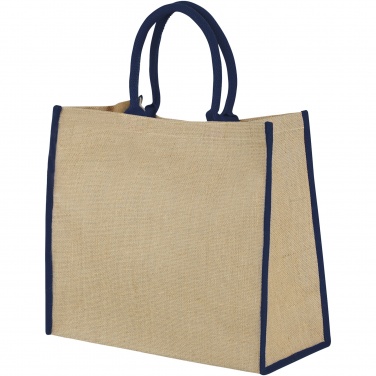 Logo trade promotional gifts image of: Harry coloured edge jute tote bag 25L