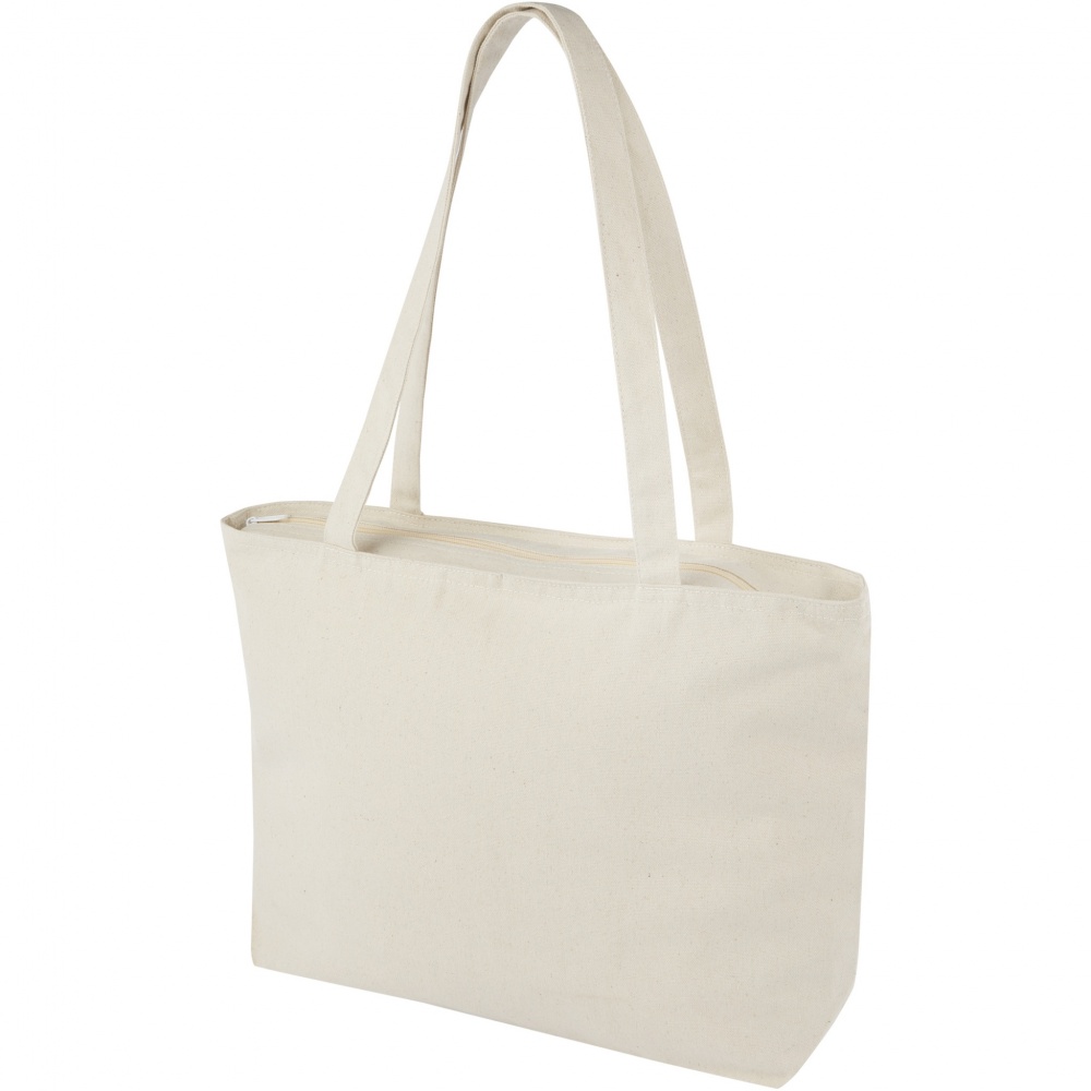 Logotrade promotional products photo of: Ningbo 320 g/m² zippered cotton tote bag 15L