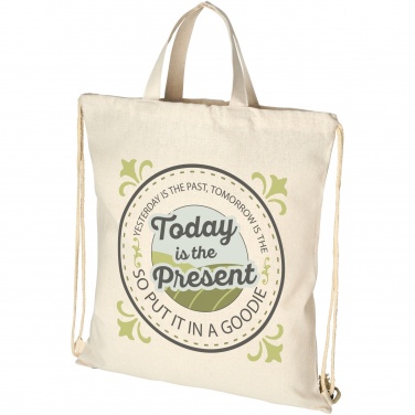 Logo trade promotional giveaway photo of: Pheebs 210 g/m² recycled drawstring bag 6L