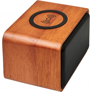 Logotrade business gift image of: Wooden 3W speaker with wireless charging pad