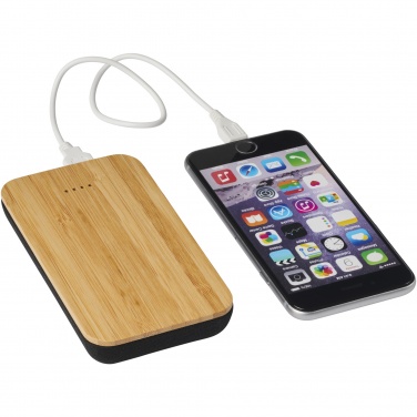 Logo trade corporate gifts picture of: Future 6000 mAh bamboo/fabric wireless power bank