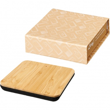 Logotrade promotional giveaway picture of: Leaf 5W bamboo and fabric wireless charging pad