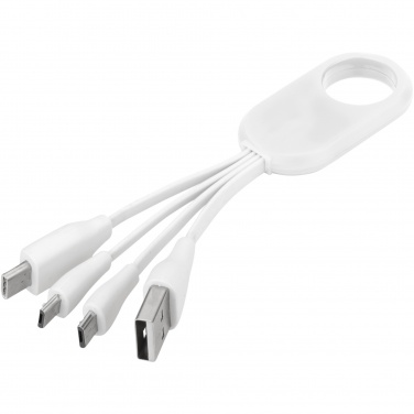 Logo trade promotional product photo of: Troup 4-in-1 charging cable with type-C tip