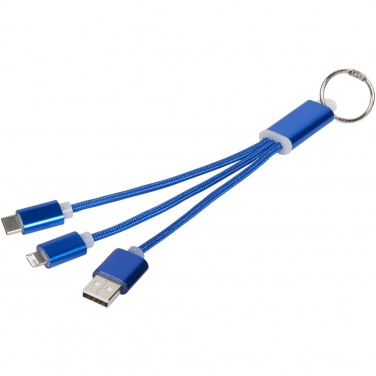 Logotrade corporate gift picture of: Metal 3-in-1 charging cable with keychain