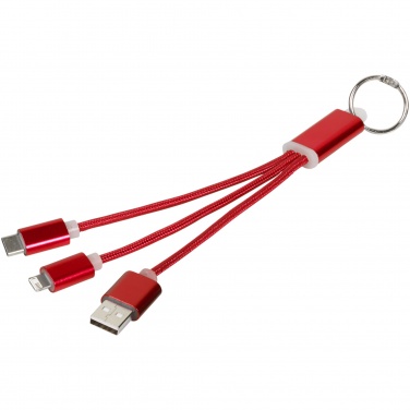 Logotrade promotional giveaway image of: Metal 3-in-1 charging cable with keychain