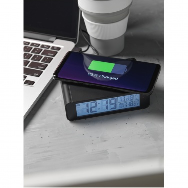 Logo trade promotional merchandise picture of: Seconds 5W wireless charging clock