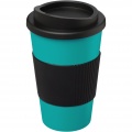 Americano® 350 ml insulated tumbler with grip, Aqua blue / Solid black