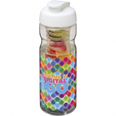 Logo trade promotional gifts image of: H2O Active® Base 650 ml flip lid sport bottle & infuser