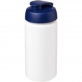 Baseline® Plus grip 500 ml flip lid sport bottle, White / Blue