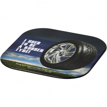 Logo trade promotional items image of: Brite-Mat® square coaster with tyre material