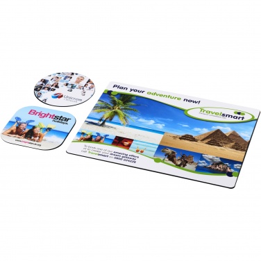 Logotrade promotional product image of: Brite-Mat® mouse mat and coaster set combo 1