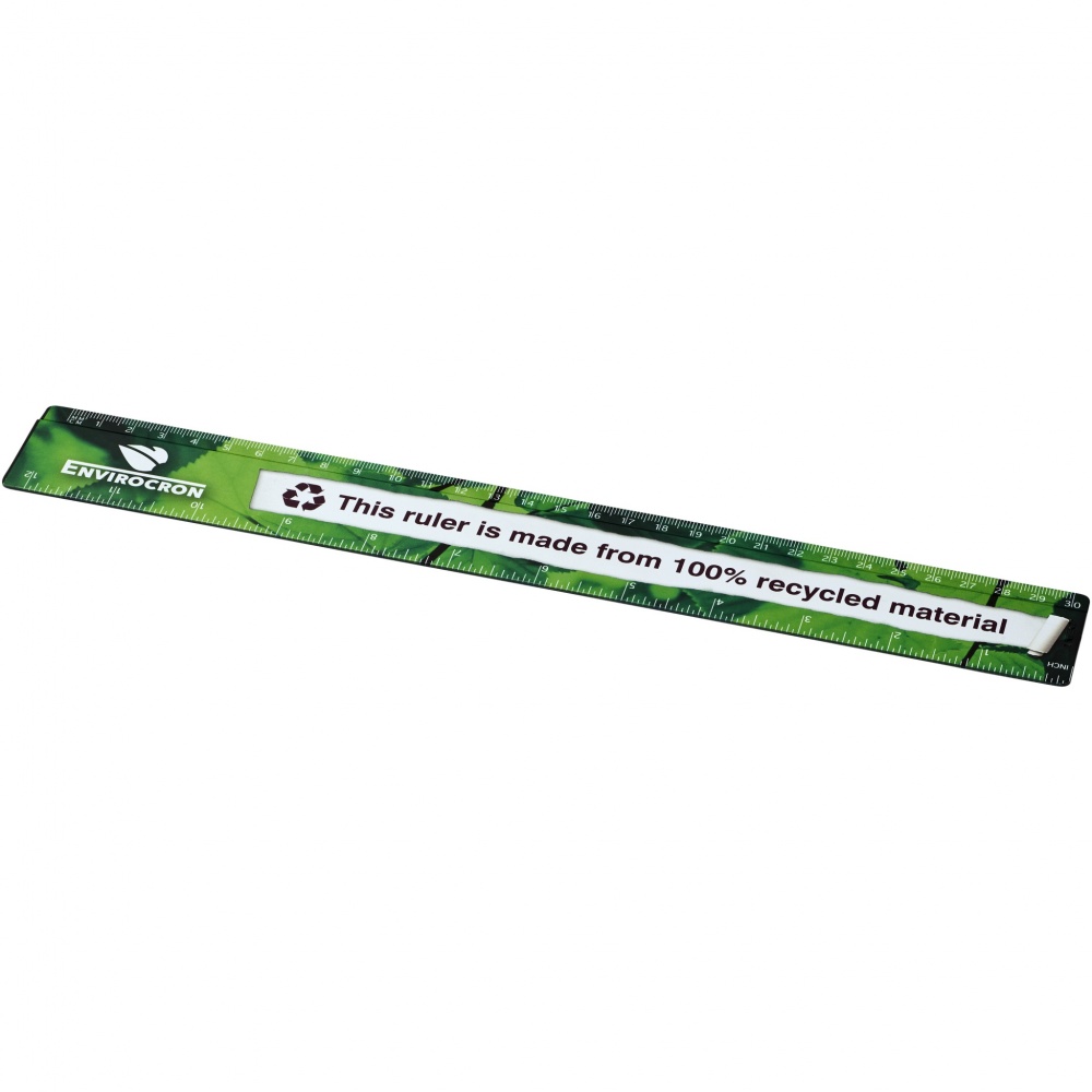 Logo trade advertising product photo of: Terran 30 cm ruler from 100% recycled plastic