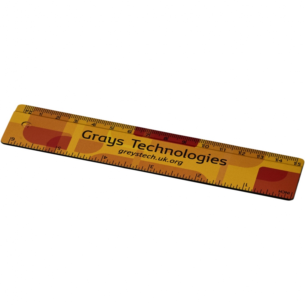 Logo trade business gifts image of: Terran 15 cm ruler from 100% recycled plastic