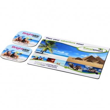 Logo trade corporate gift photo of: Brite-Mat® mouse mat and coaster set combo 3