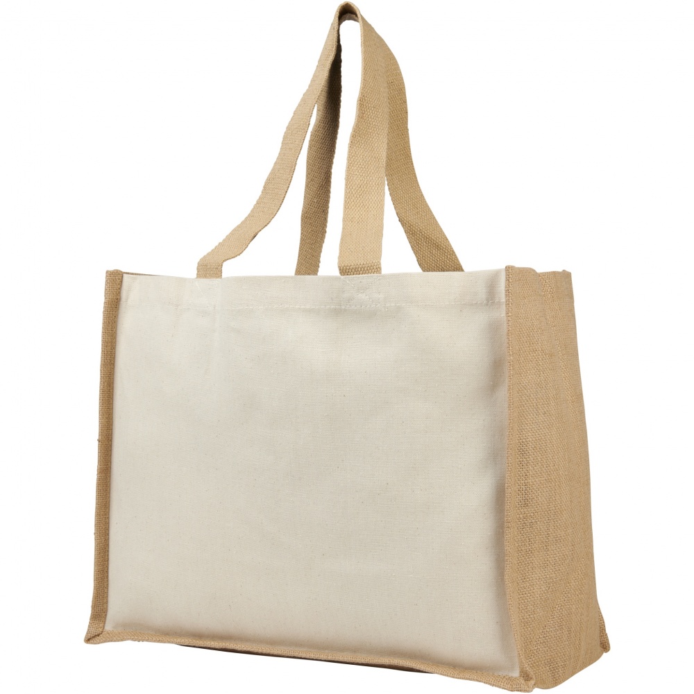 Logotrade promotional gift image of: Varai 320 g/m² canvas and jute shopping tote bag 23L