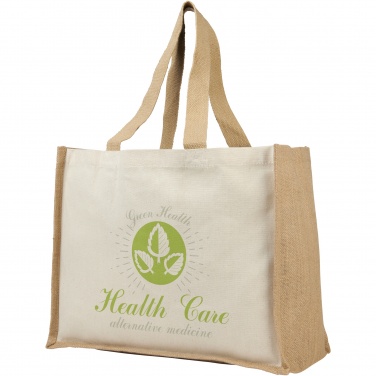 Logo trade promotional products image of: Varai 320 g/m² canvas and jute shopping tote bag 23L